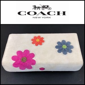 ❌SOLD❌ COACH Suede Flower Applique Jewelry Box
